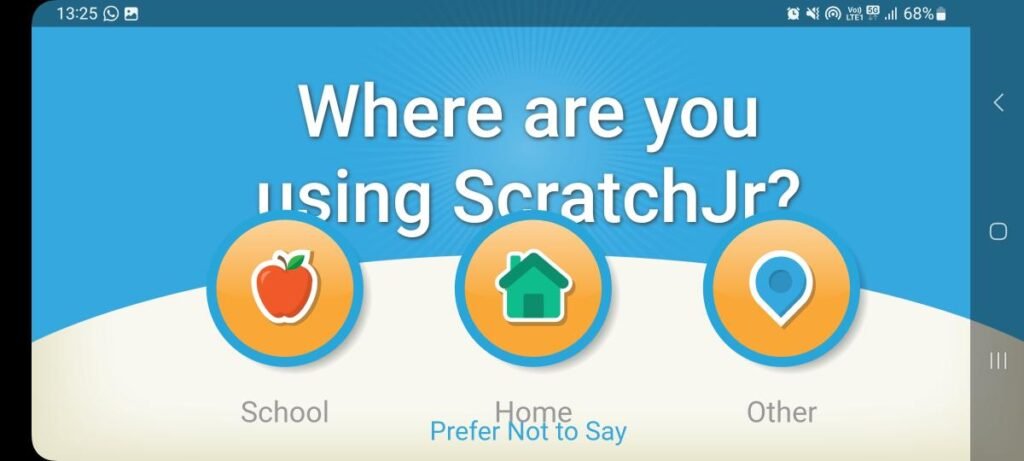 ScratchjJr splash screen on Android Device(Phone)